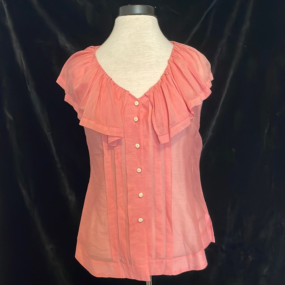 ANTHROPOLOGY MOULINETTE SOEURS PINK SIZE 4 TOP/BLOUSE